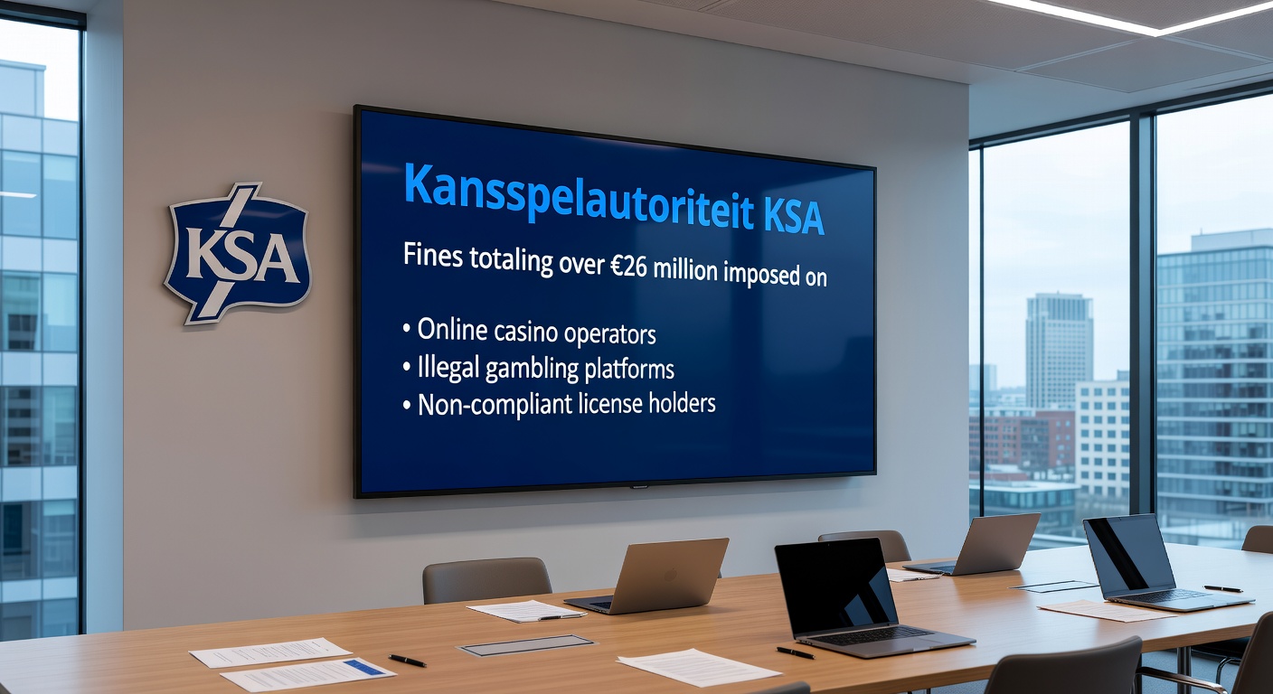 Overzicht van boetebedragen en websites betrokken bij de KSA-sancties tegen illegale gokbedrijven