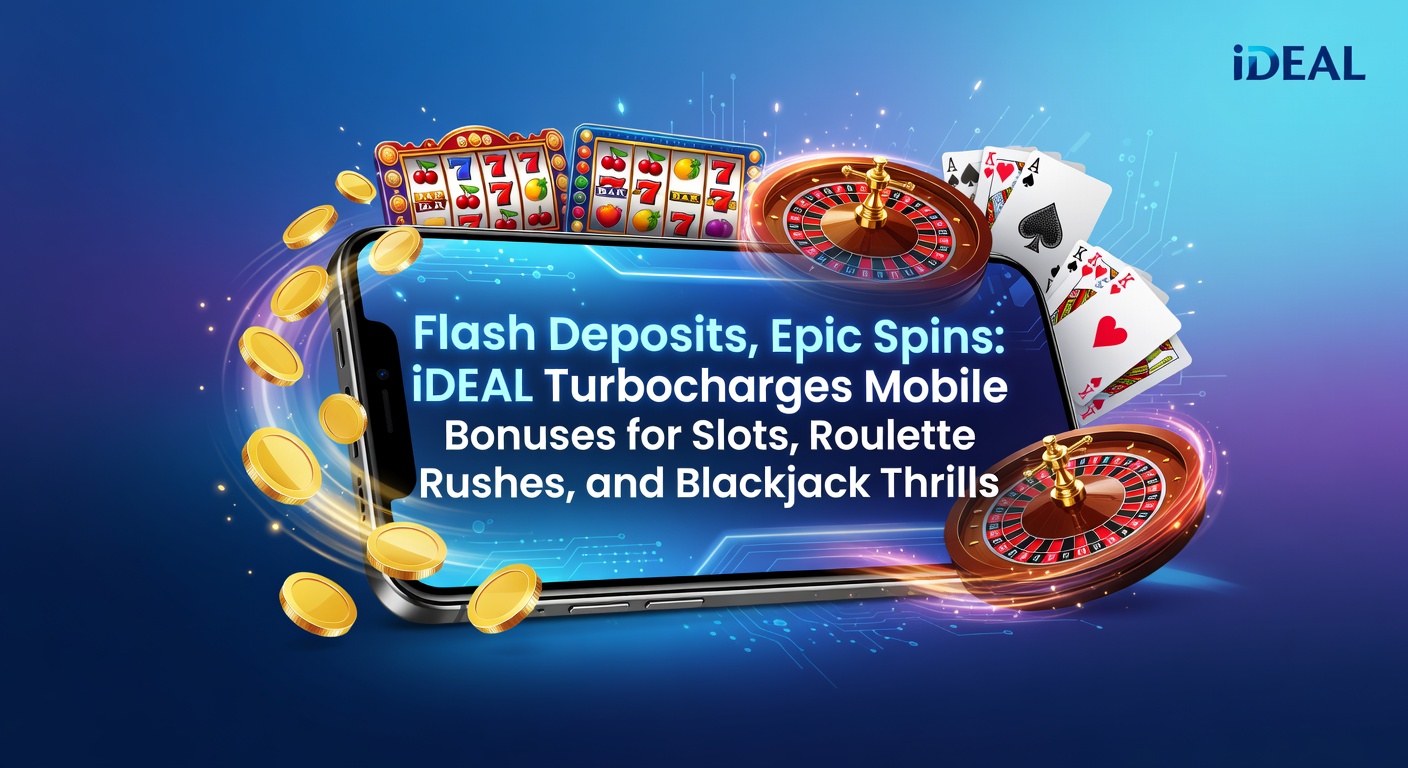 Schermafbeelding van een mobiel casino met iDEAL flash storting en draaiende gokkastrollen tijdens een bonusronde