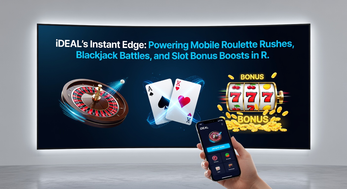 Mobiele blackjack battle op een smartphone met iDEAL Instant Edge storting zichtbaar, inclusief live dealer en chip stacks