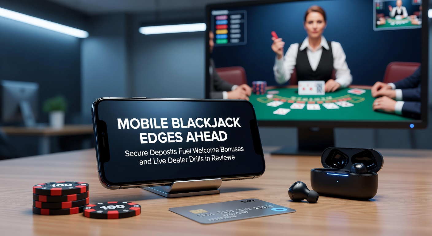 Live dealer blackjack sessie op mobiel met welkomstbonus indicator en beveiligde stortingsknoppen