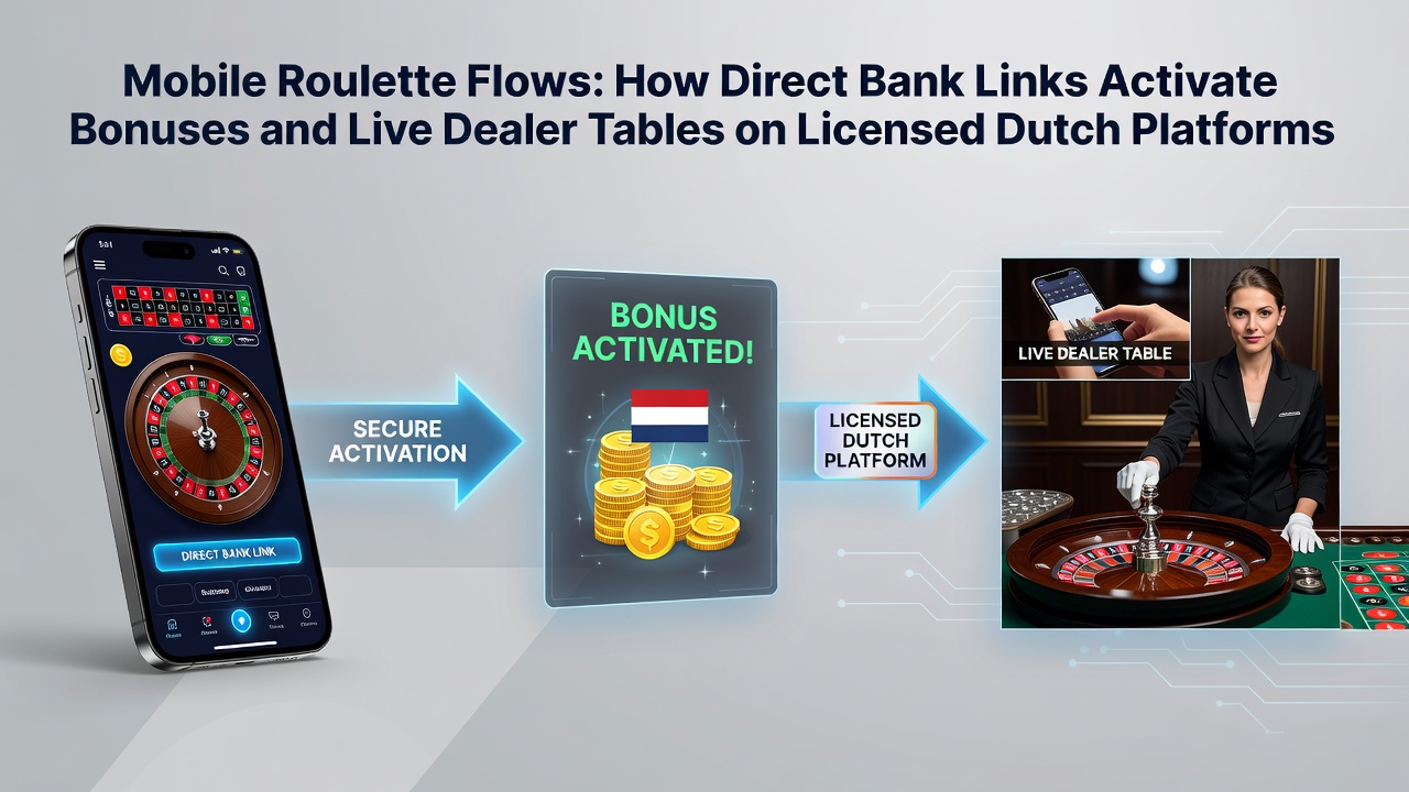 Mobiele roulette interface met directe bankkoppeling en bonusactivering op een Nederlands platform