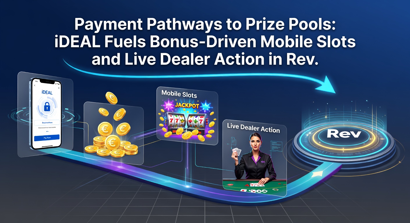 Grafiek en smartphone-weergave van iDEAL-transacties die bonusfondsen doorsluizen naar live dealer tafels en mobiele slot jackpots in een KSA-goedgekeurd Nederlands casino-platform