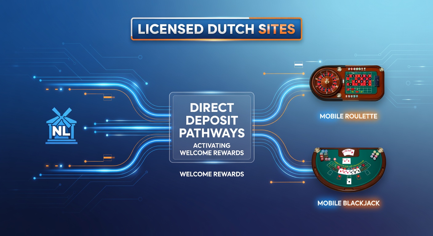 Illustratie van directe stortingspaden die welkomstrewards activeren voor mobiele roulette en blackjack tafels